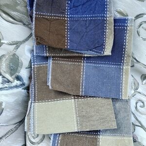 Patchwork Napkins in Blue and Brown